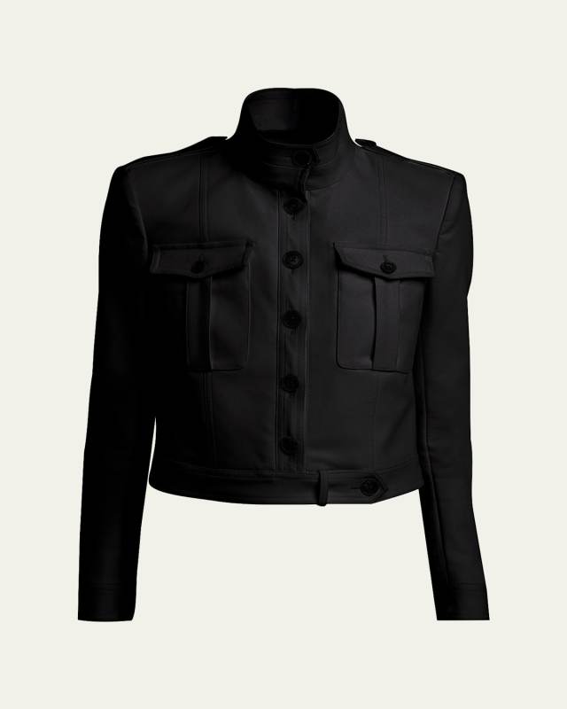 Shrunken Military Cotton Jacket